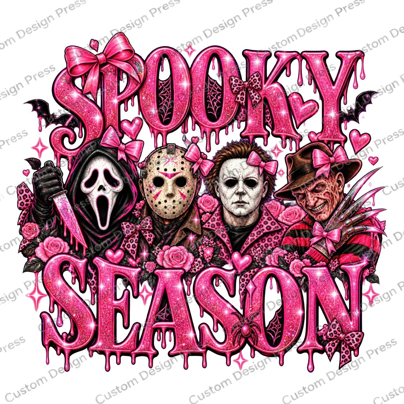 Spooky Season Pink Horror Squad Halloween PNG Digital Download