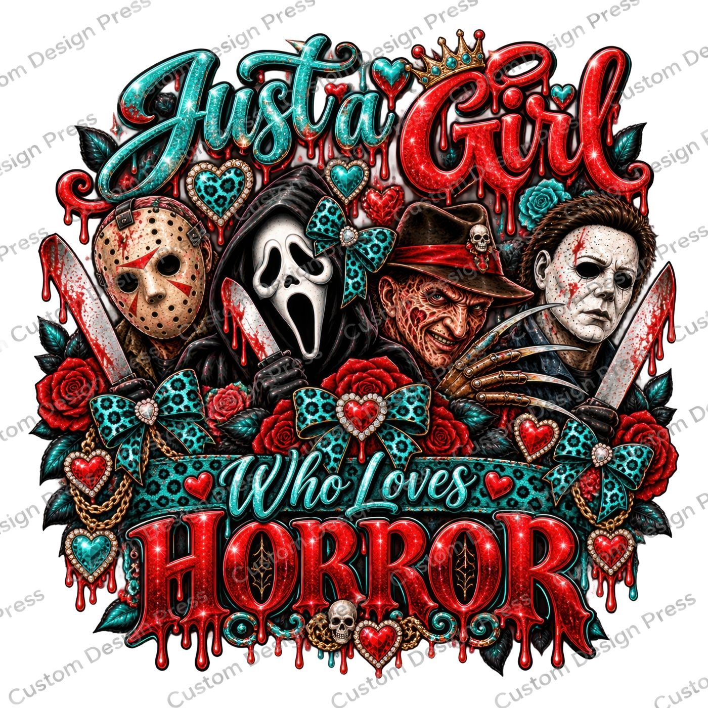Just a Girl Who Loves Horror Halloween PNG Digital Download
