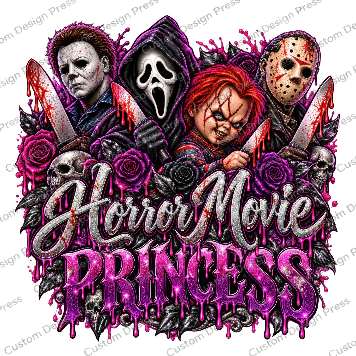 Horror Movie Princess Halloween PNG Digital Download