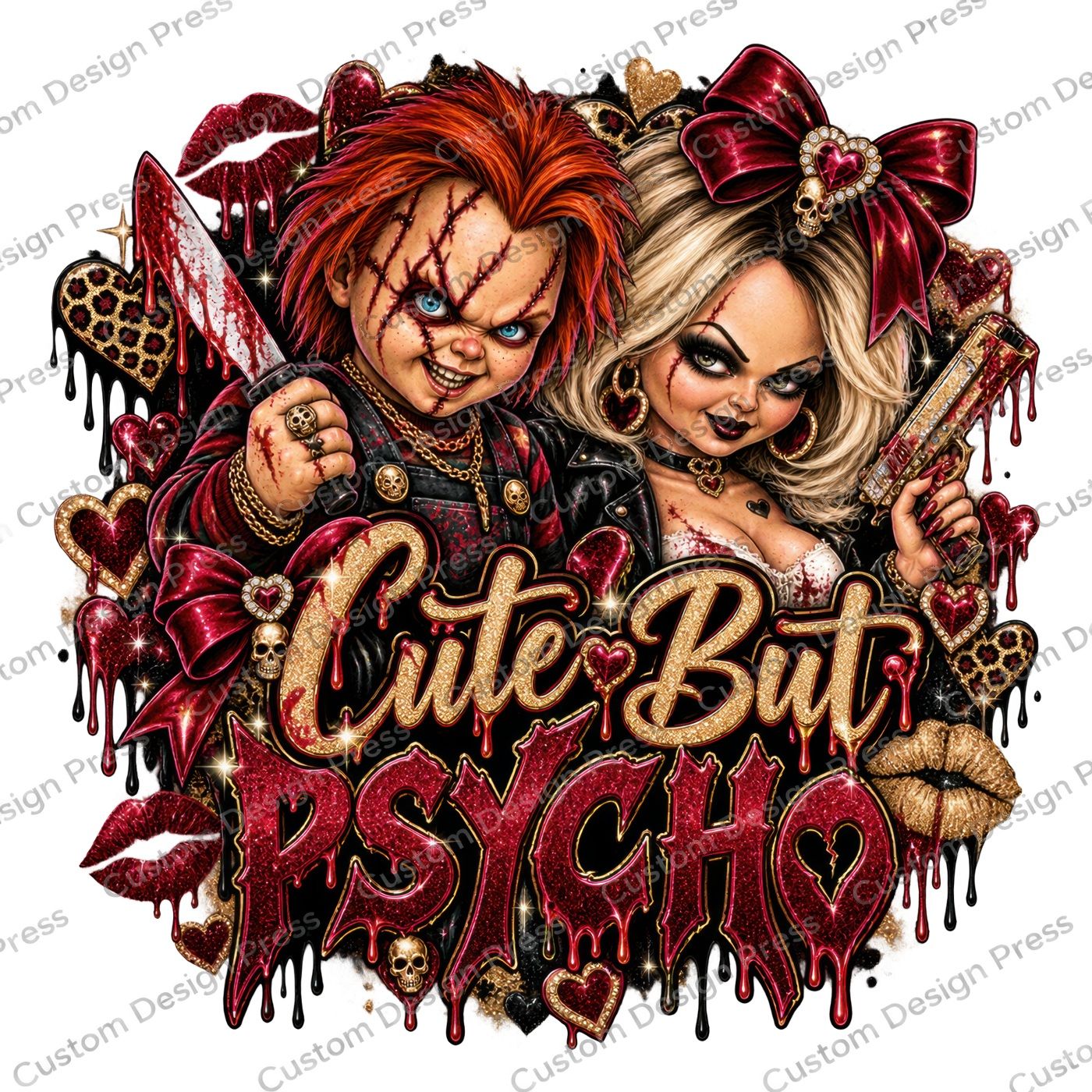 Cute But Psycho Halloween PNG Digital Download