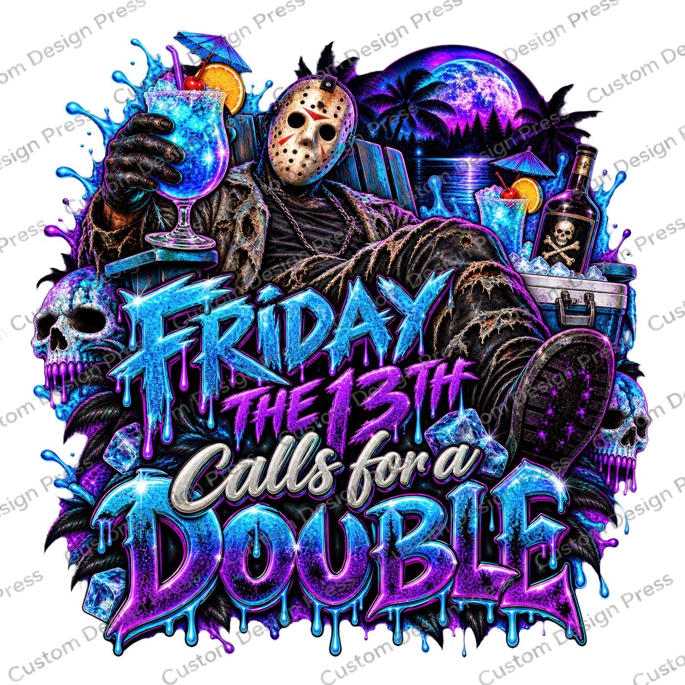Friday the 13th Calls for a Double Halloween PNG Digital Download