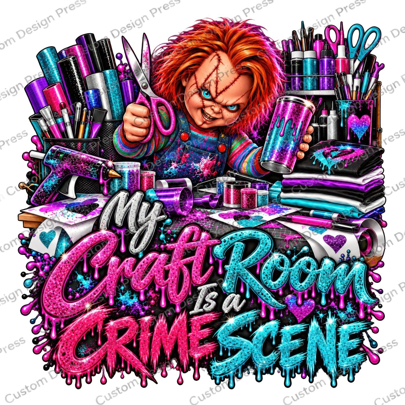 My Craft Room Is a Crime Scene Halloween PNG Digital Download