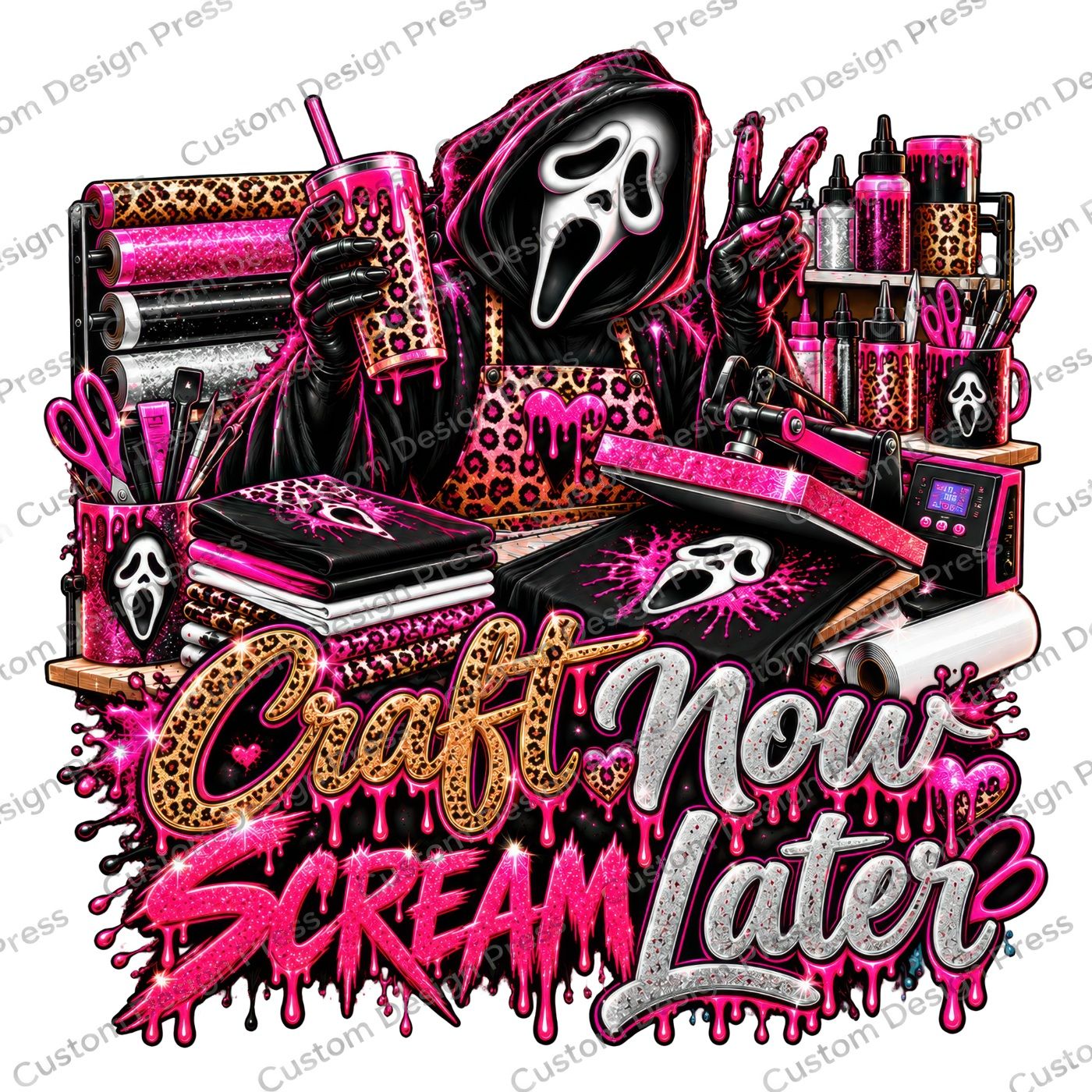 Craft Now Scream Later Halloween PNG Digital Download