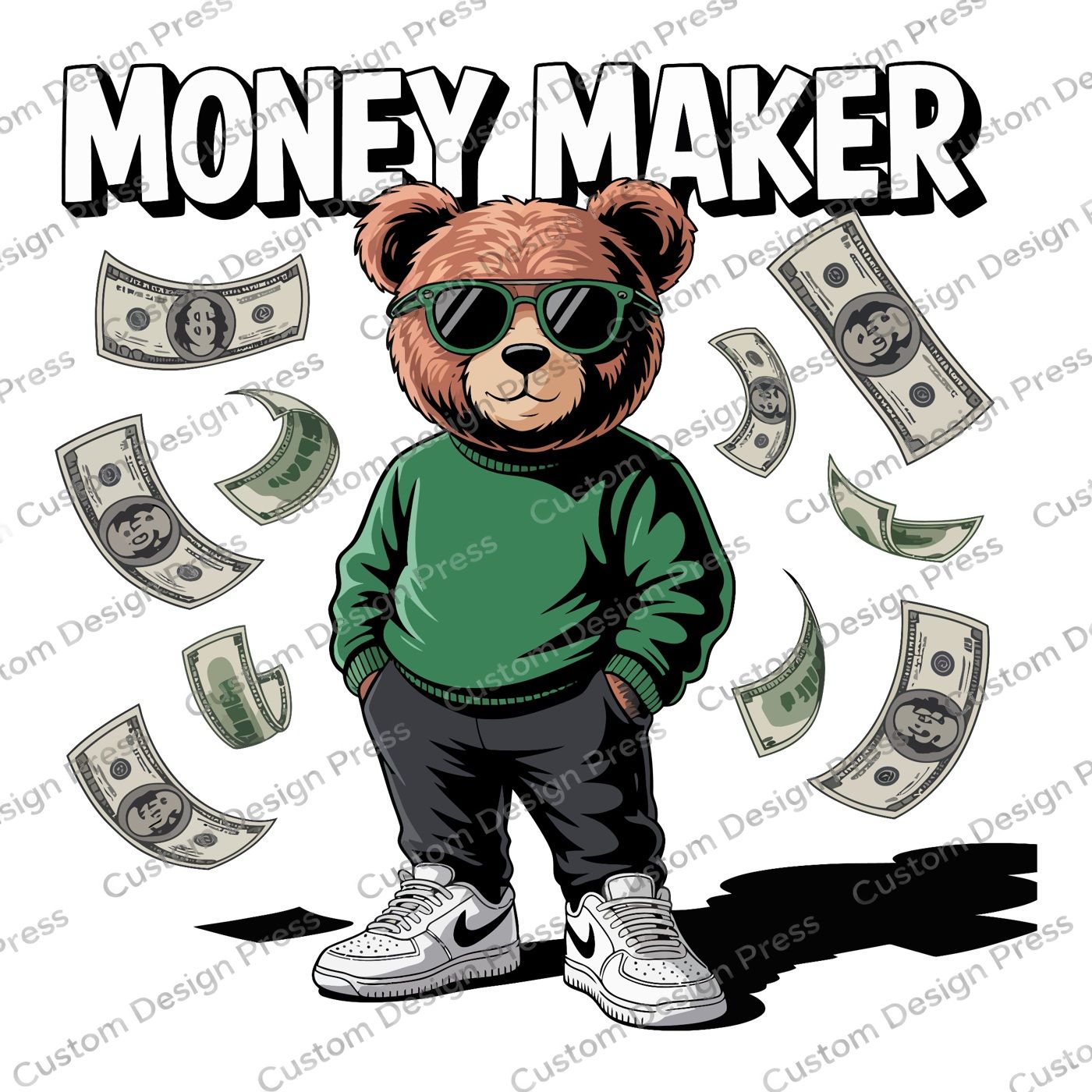 Money Maker Bear PNG Digital Download