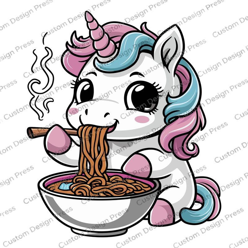 Unicorn Eating Ramen PNG Digital Download