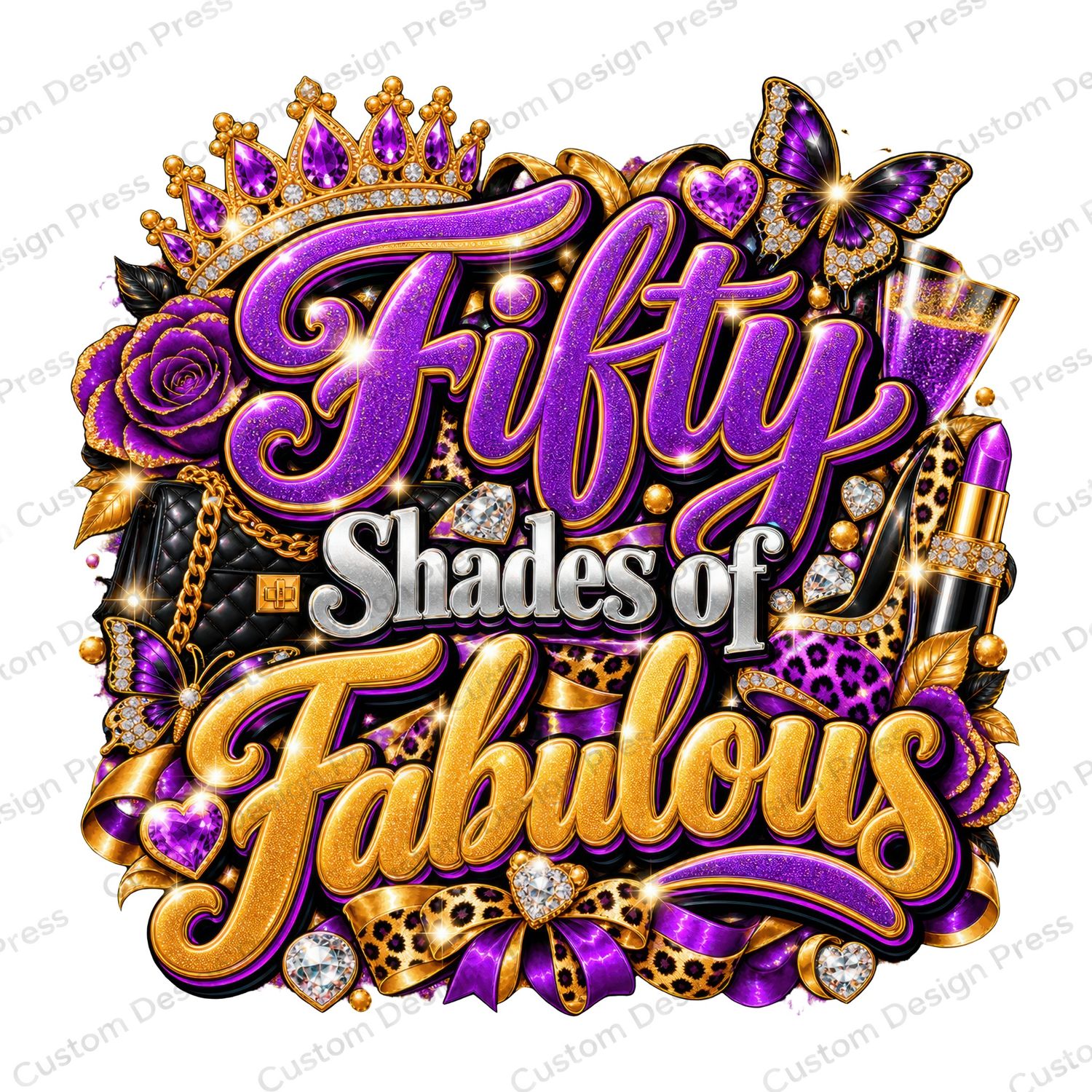 Fifty Shades of Fabulous Glam Birthday PNG
