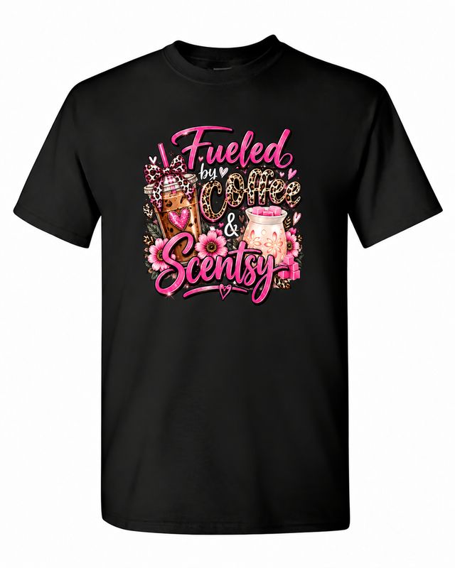 Fueled by Coffee and Scentsy Pink T-Shirt