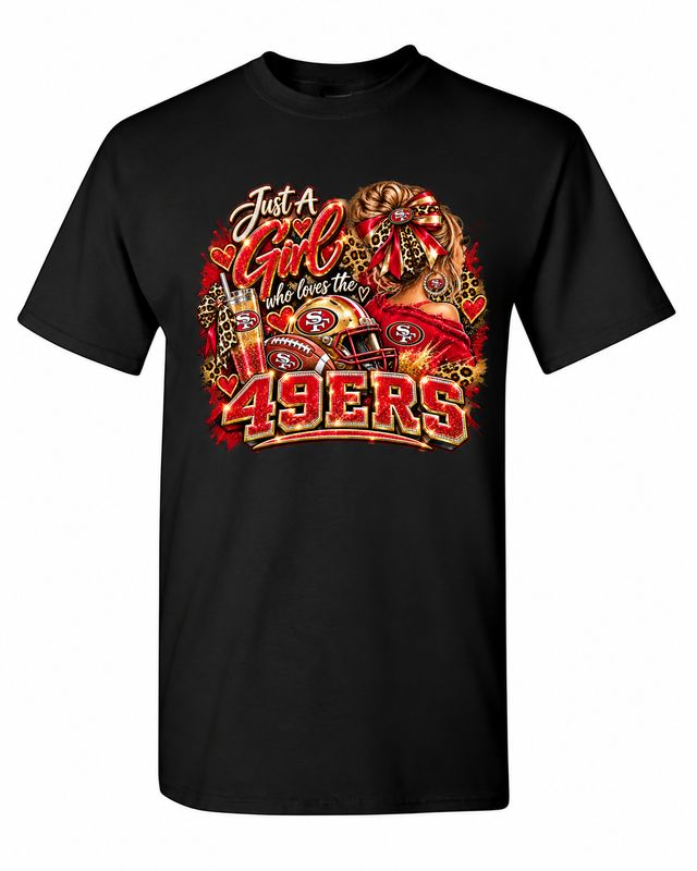 San Francisco 49ers Just a Girl Football T-Shirt