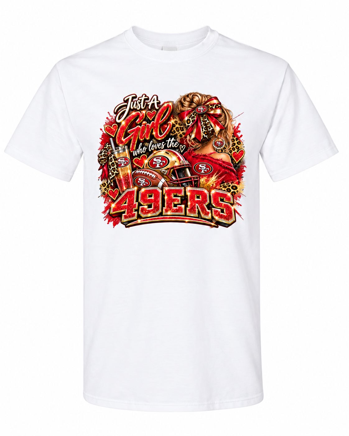 San Francisco 49ers Just a Girl Football T-Shirt