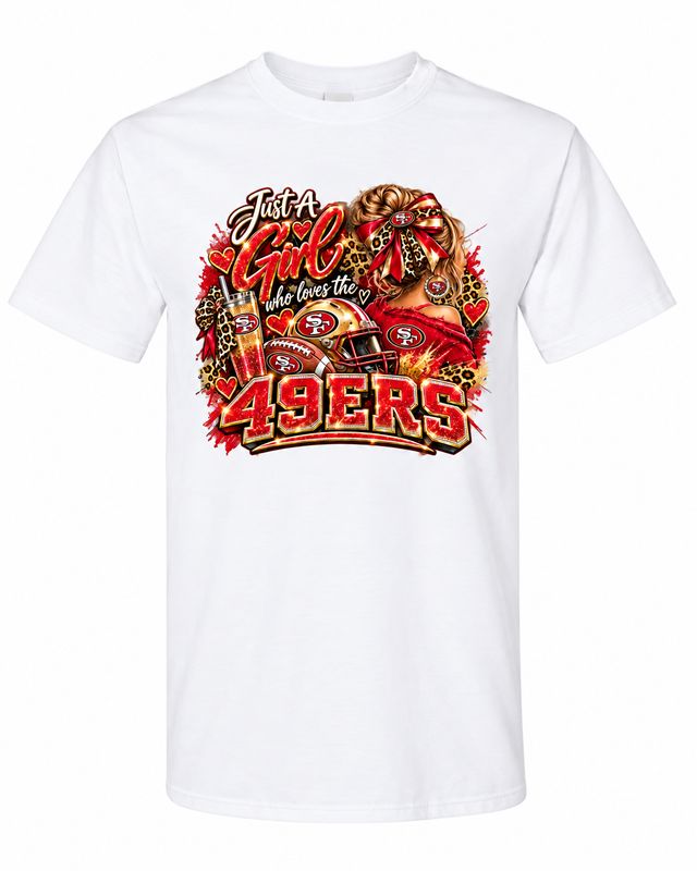 San Francisco 49ers Just a Girl Football T-Shirt