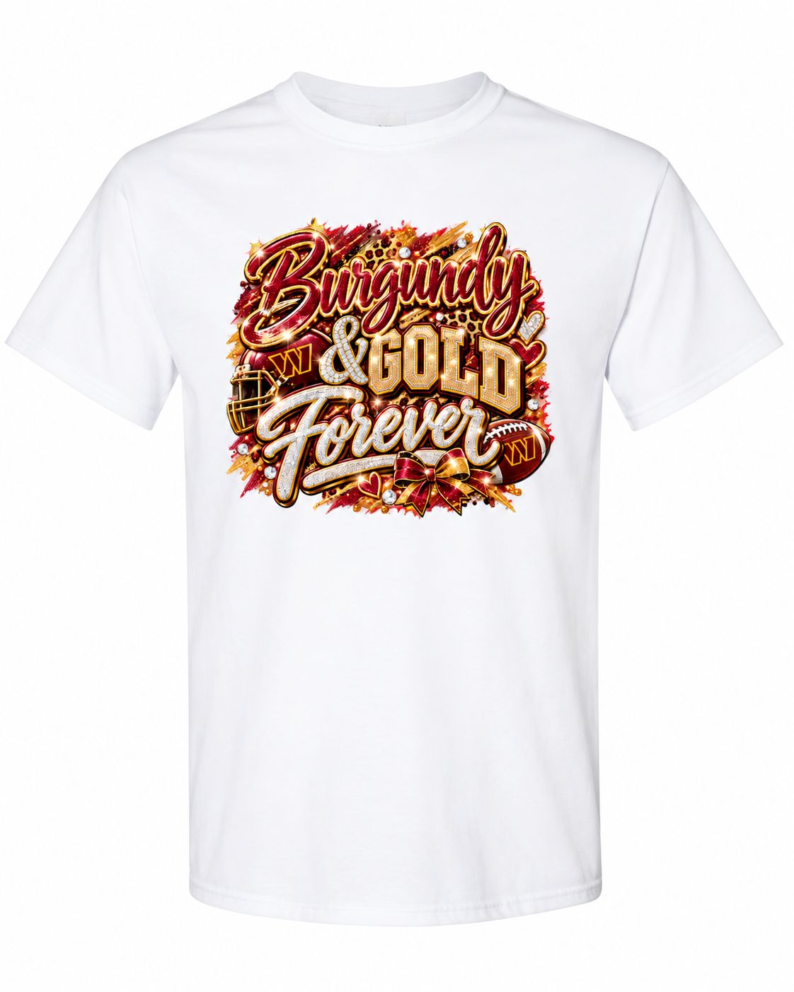 Washington Commanders Burgundy &amp; Gold Forever Football T-Shirt
