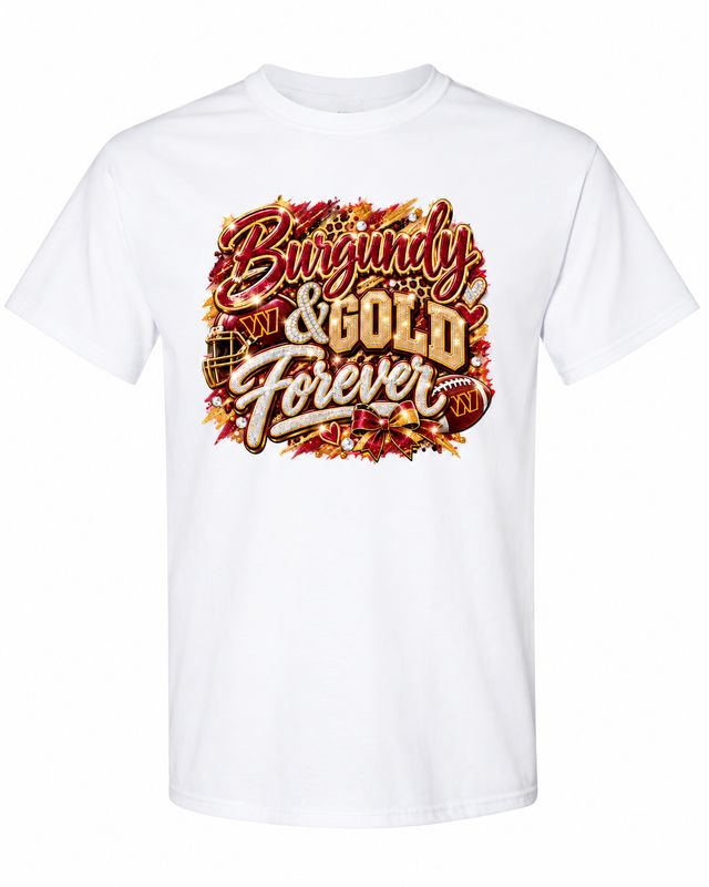 Washington Commanders Burgundy &amp; Gold Forever Football T-Shirt