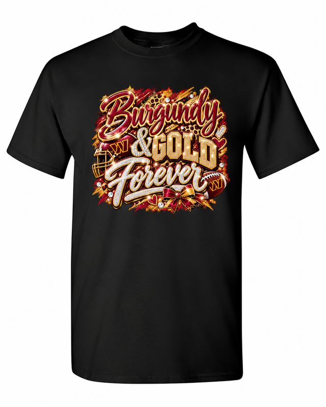Washington Commanders Burgundy &amp; Gold Forever Football T-Shirt
