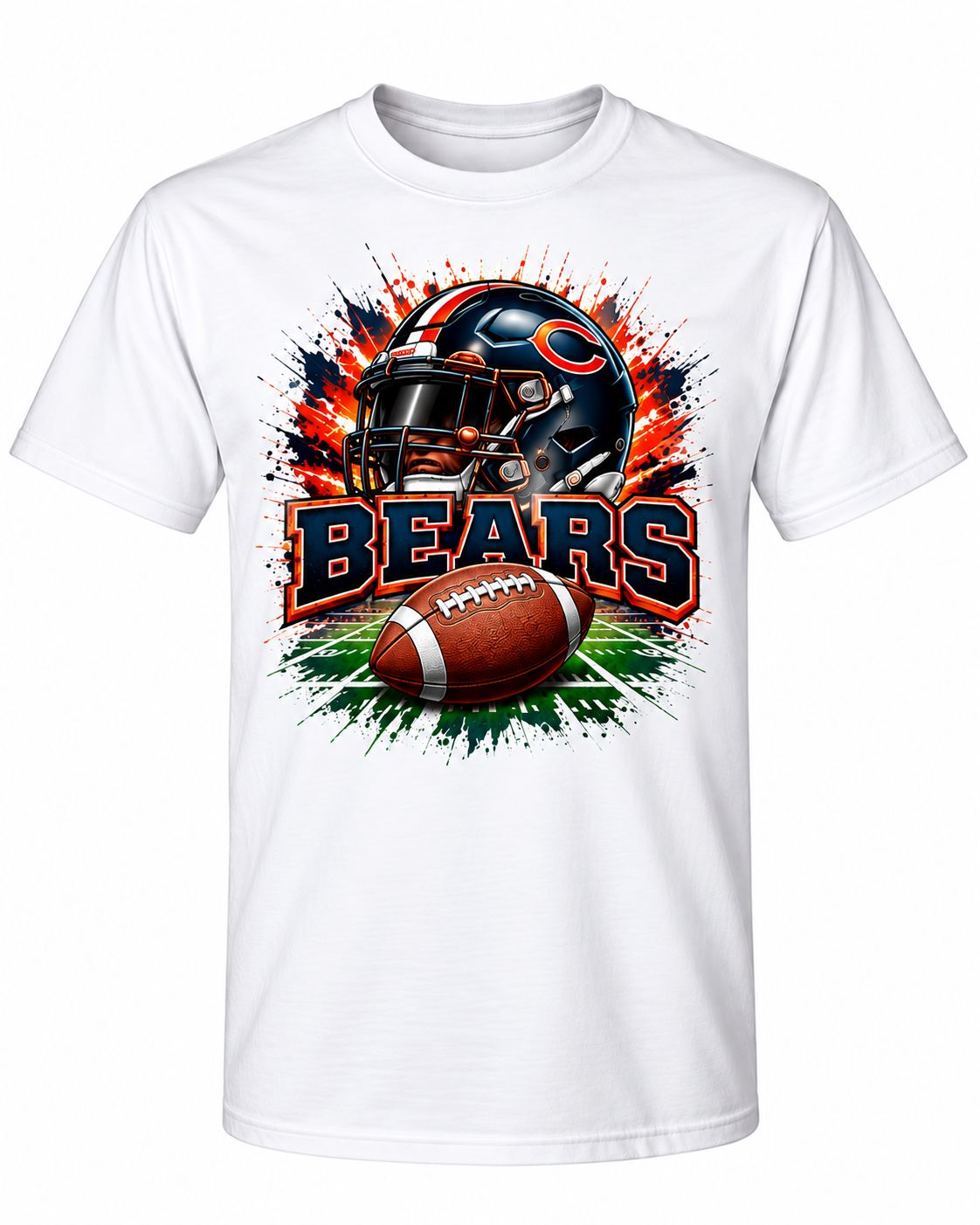 Chicago Bears Helmet Splash Football T-Shirt