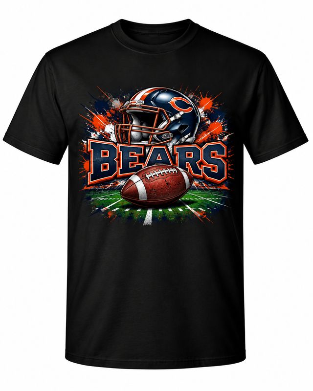 Chicago Bears Helmet Splash Football T-Shirt