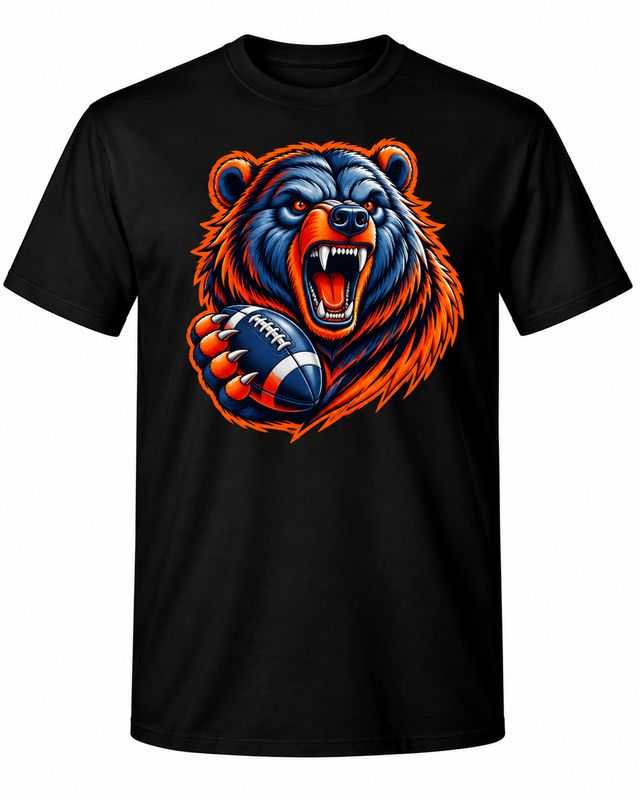 Chicago Bears Roaring Bear Football T-Shirt