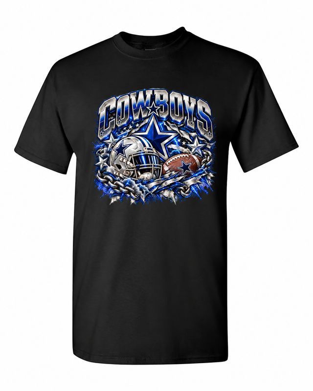 Dallas Cowboys Chain &amp; Helmet Football T-Shirt