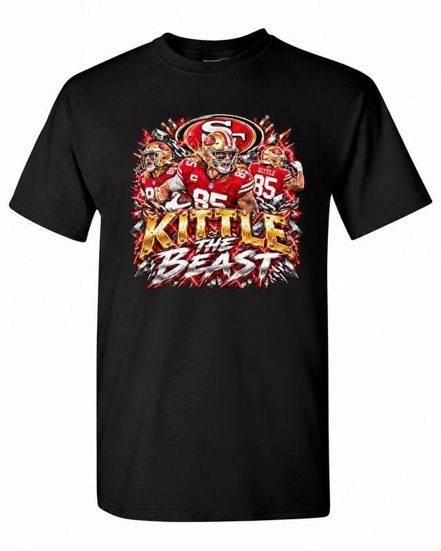 San Francisco 49ers Kittle the Beast Football T-Shirt