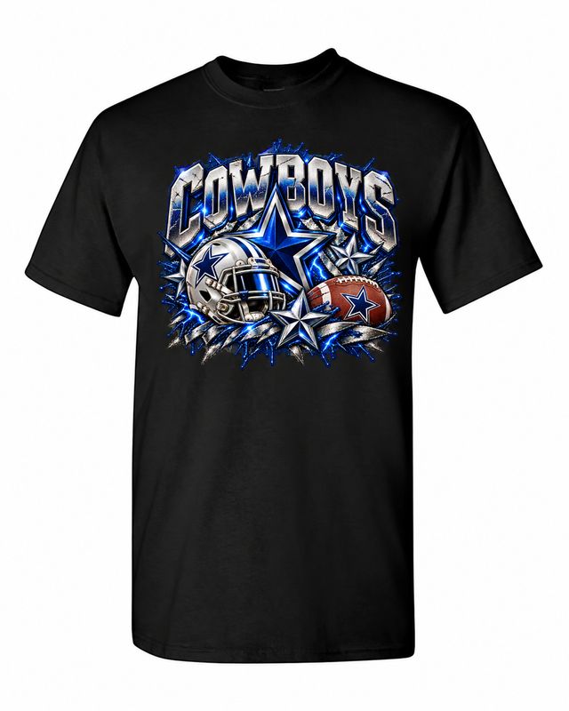 Dallas Cowboys Lightning Football T-Shirt