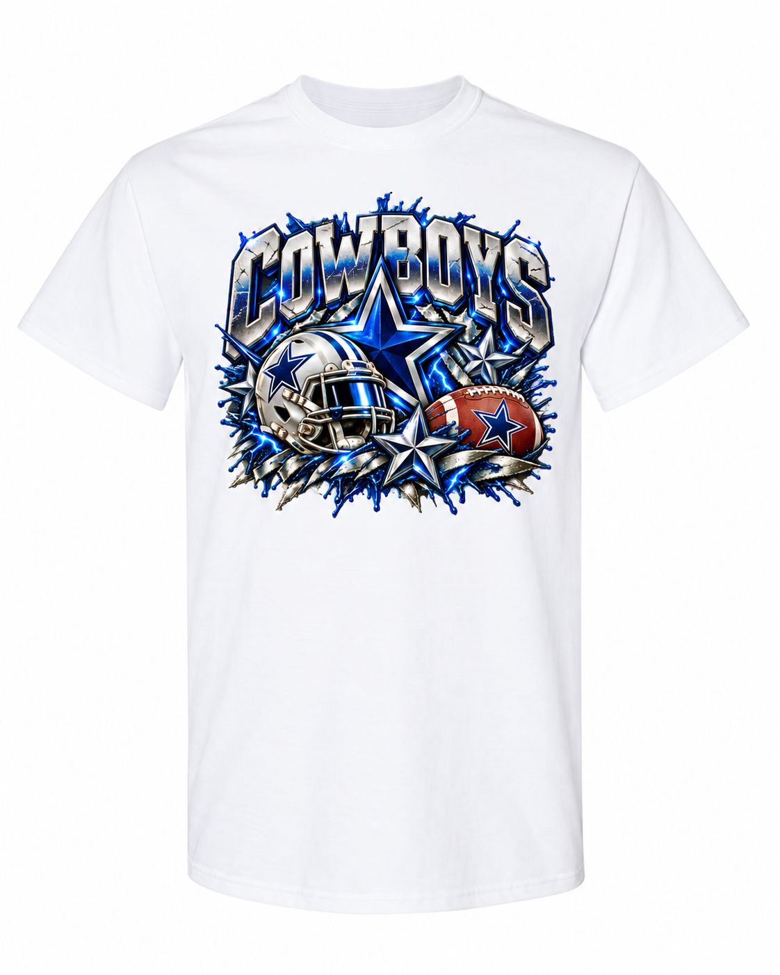 Dallas Cowboys Lightning Football T-Shirt