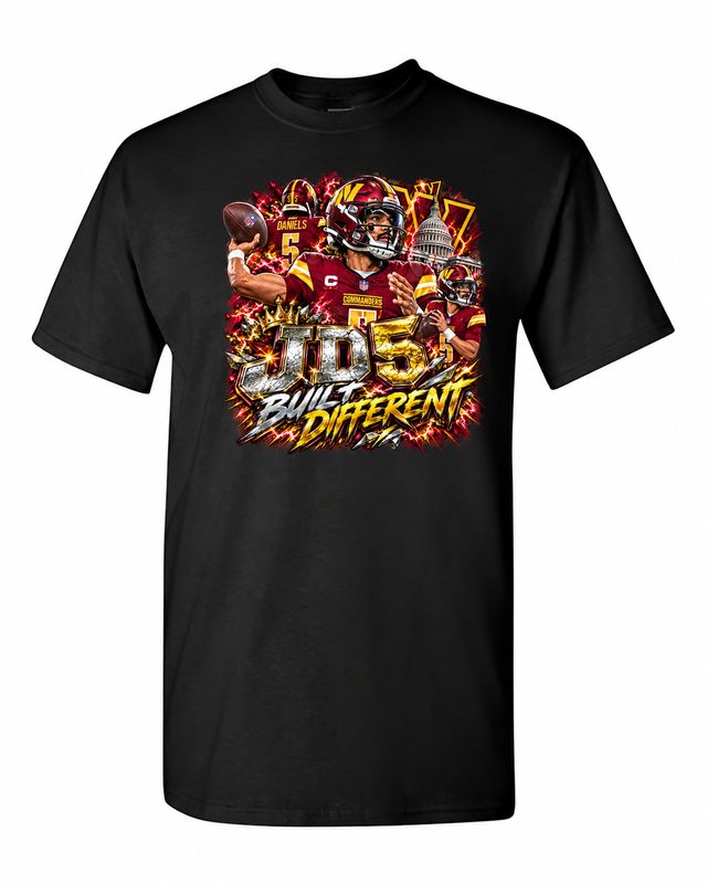 Washington Commanders JD5 Built Different Football T-Shirt