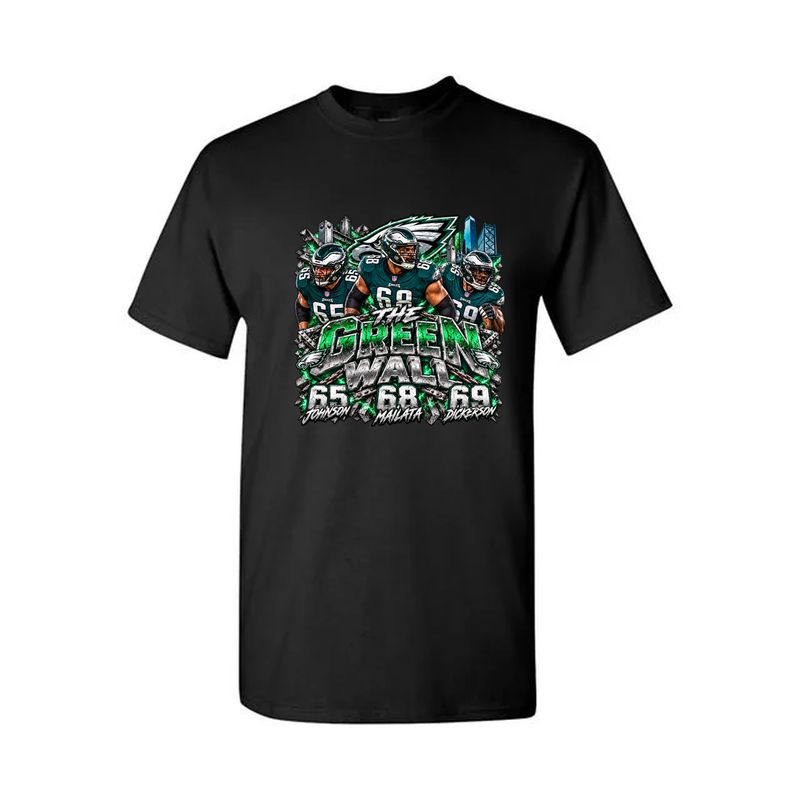 Philadelphia Eagles Green Wall Offensive Line T-Shirt
