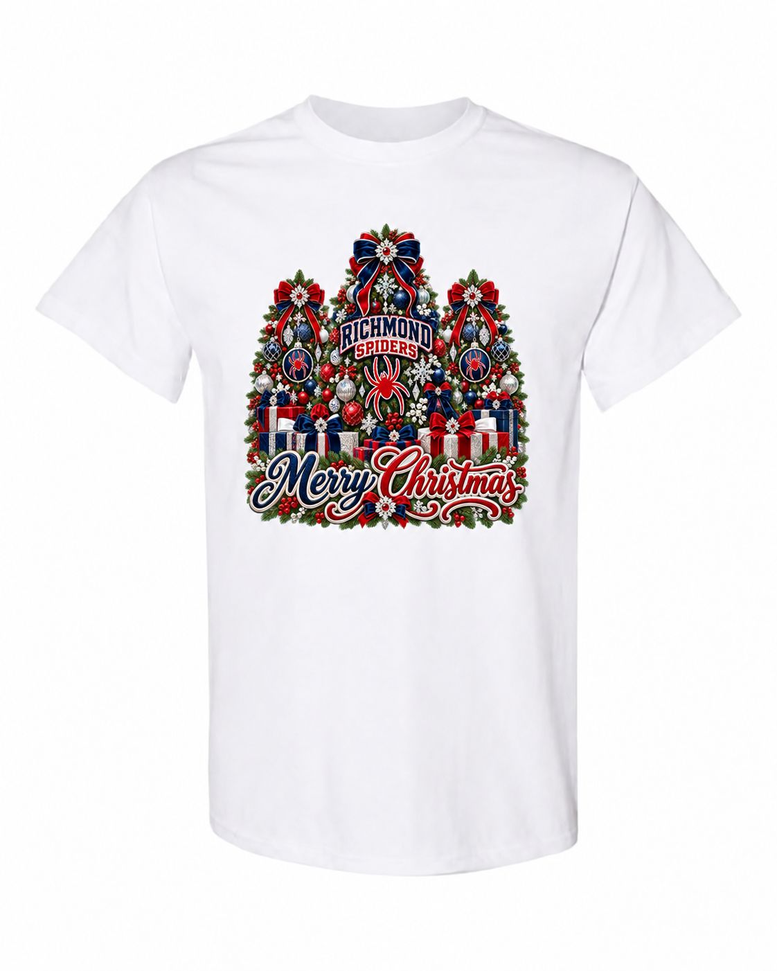 University of Richmond Christmas design on white T-shirt