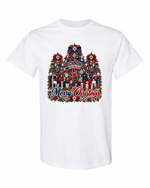 University of Richmond Christmas design on white T-shirt