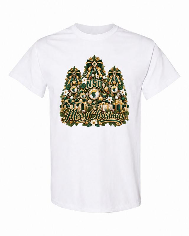 Norfolk State University Christmas design on white T-shirt