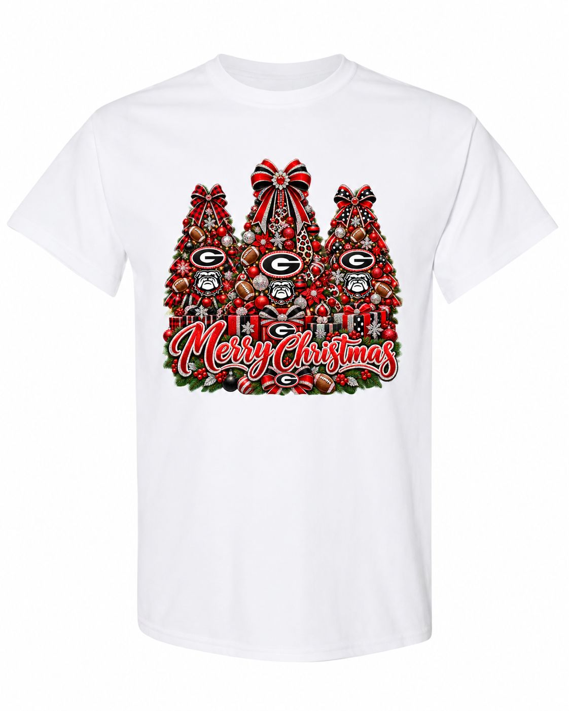 Georgia Christmas design on white T-shirt