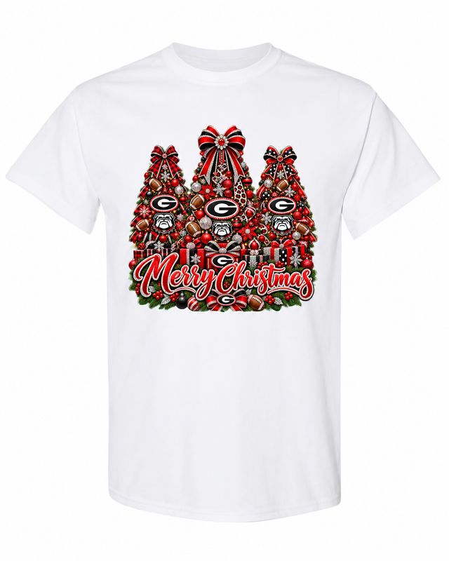 Georgia Christmas design on white T-shirt