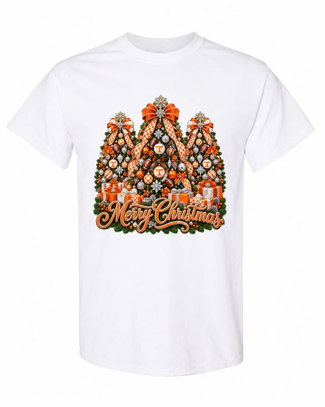Tennessee Christmas design on white T-shirt