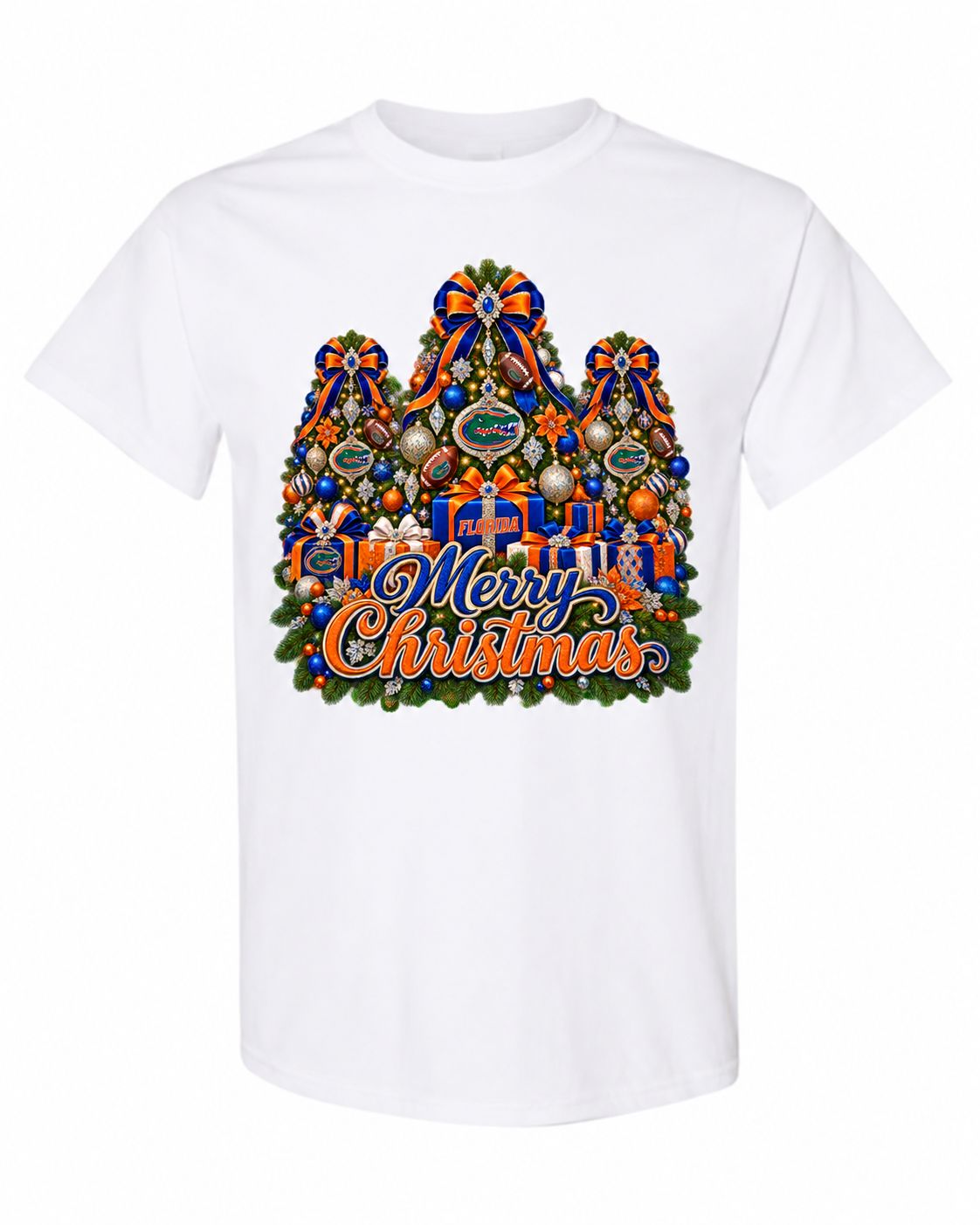 Florida Christmas design on white T-shirt