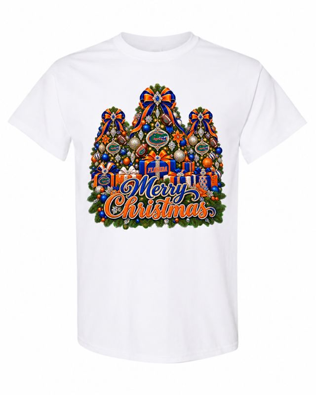 Florida Christmas design on white T-shirt