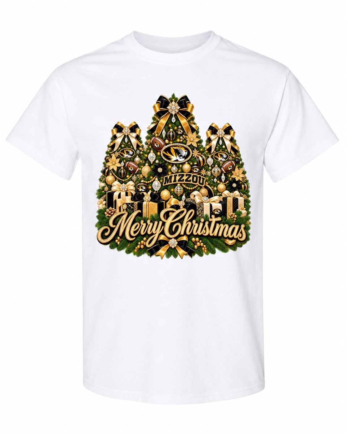 Missouri Christmas design on white T-shirt