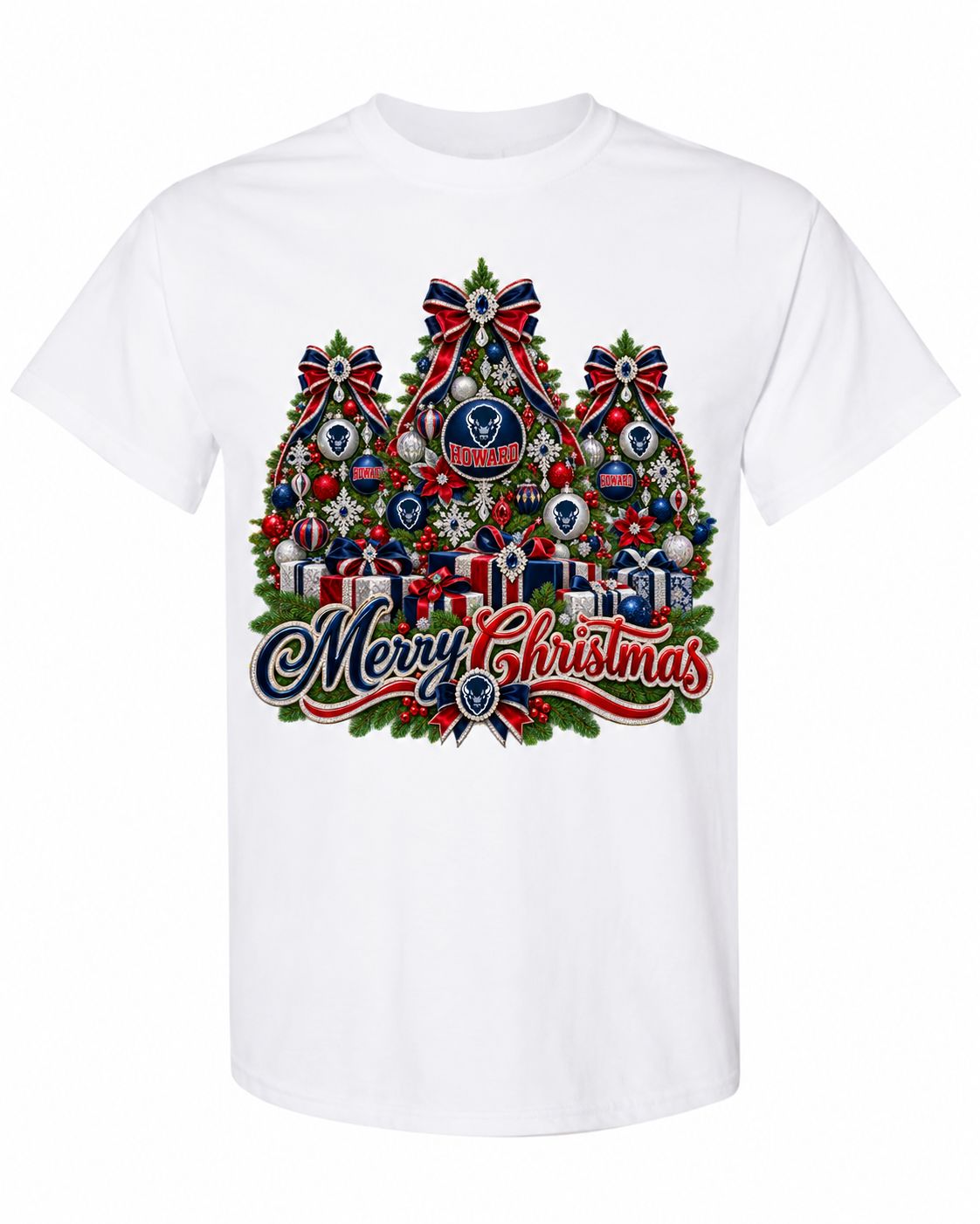Howard Christmas design on white T-shirt