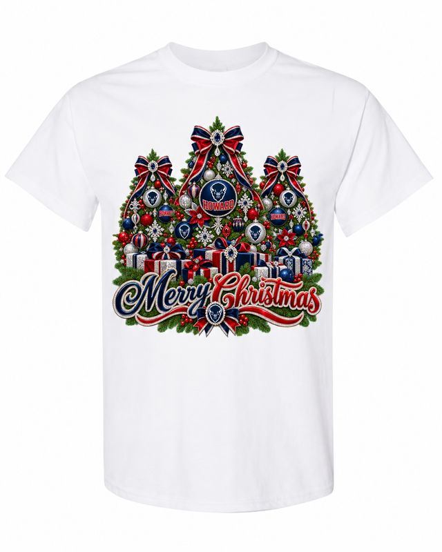 Howard Christmas design on white T-shirt