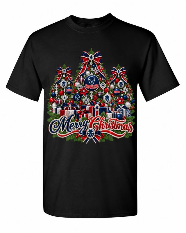 Howard Christmas design on black T-shirt