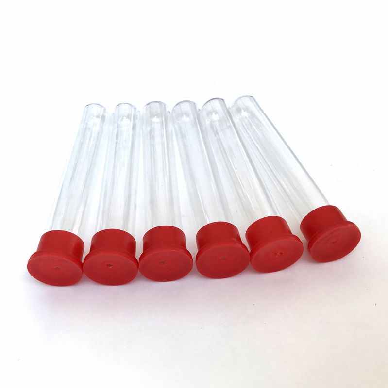 Hummingbird feeder test tubes with red cap, Set of 6.