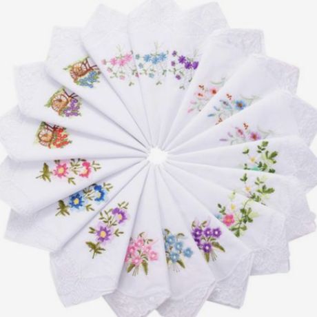 Embroidered Hankies with Lin