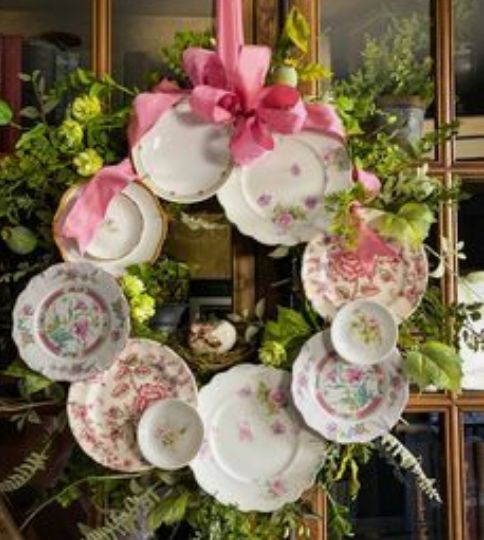 Vintage Teacup &amp; Saucer Wreath with Christina