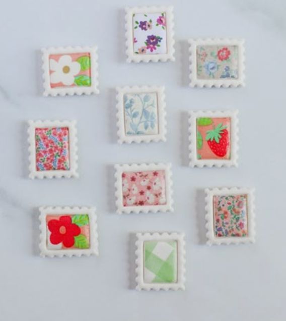 FRIDAY 9:00 - Vintage Stamp Clay Magnets