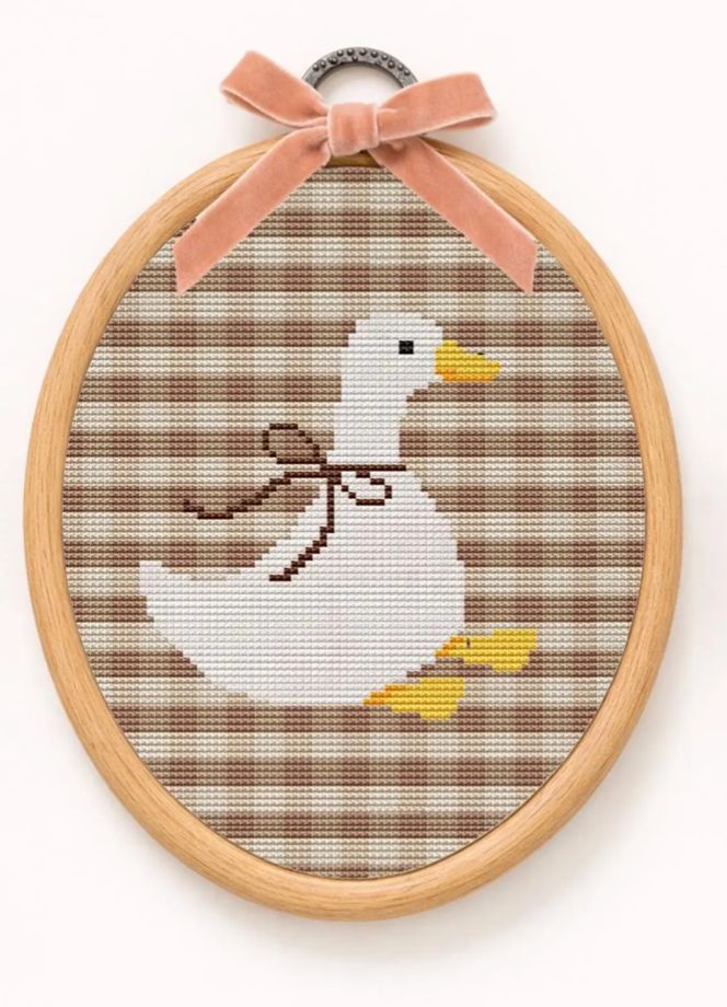 SUNDAY 1:00 - Gingham Cross Stitch Goose