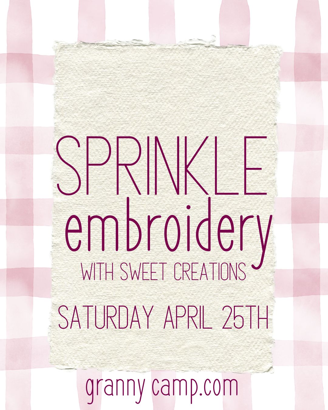 Sprinkle Embroidery Workshop