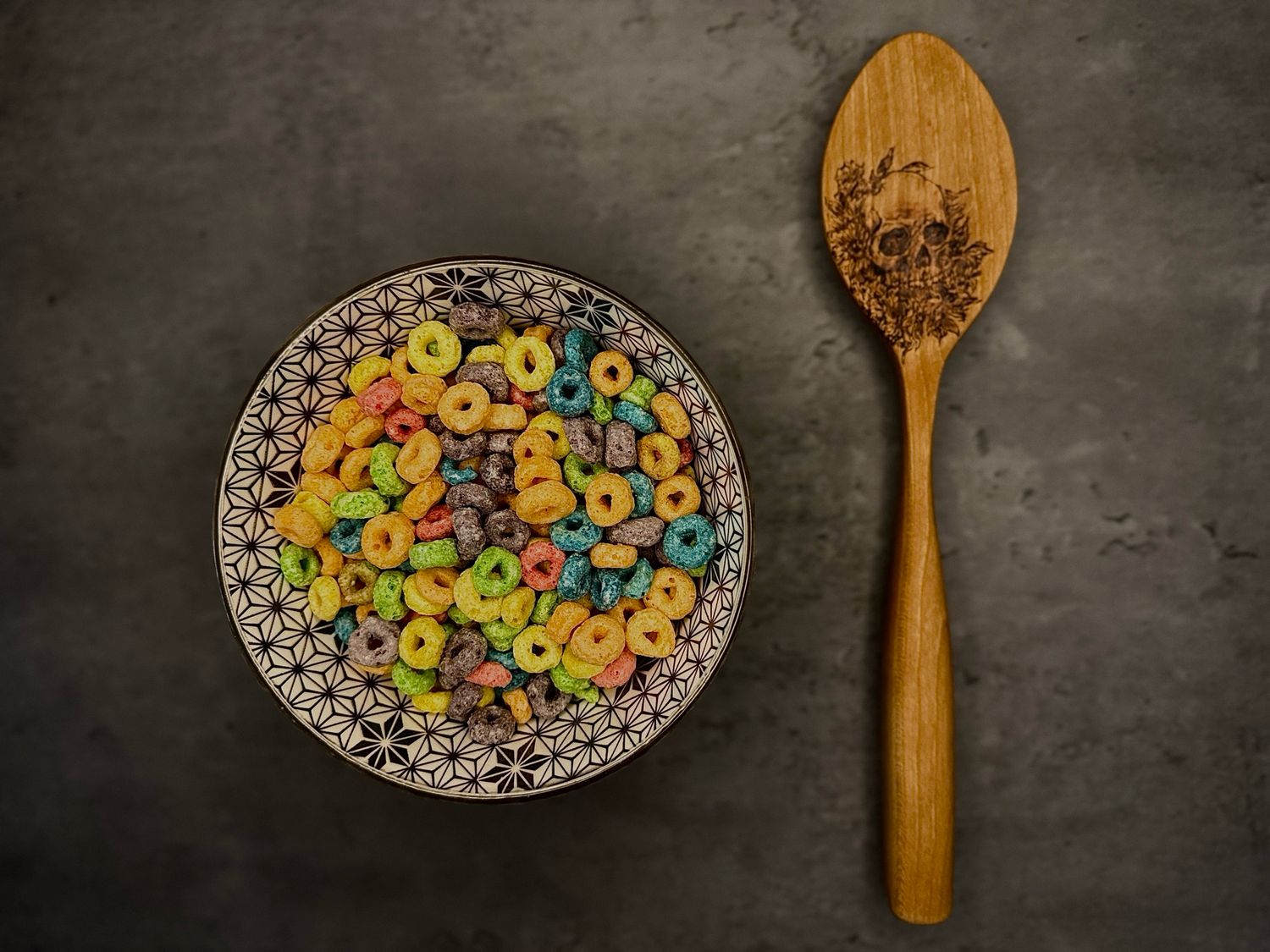 Skull Burn Cherry Wooden Spoon