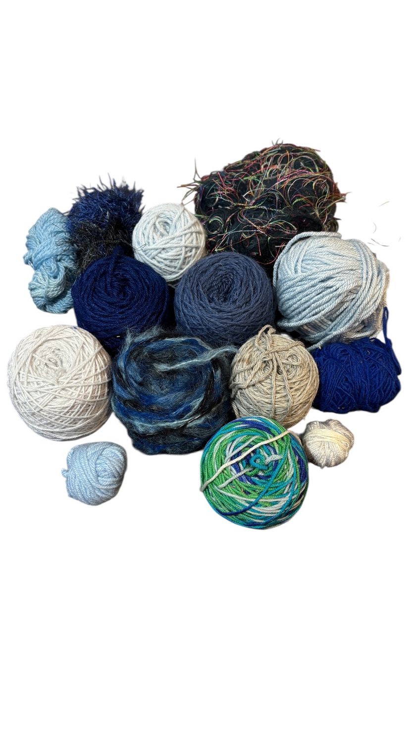 Yarn Scrap Bag, Color: Blue