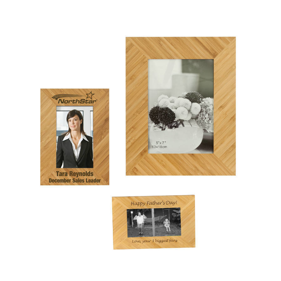 Engraved Bamboo Picture Frames - 8x10, 5x7, or 4x6
