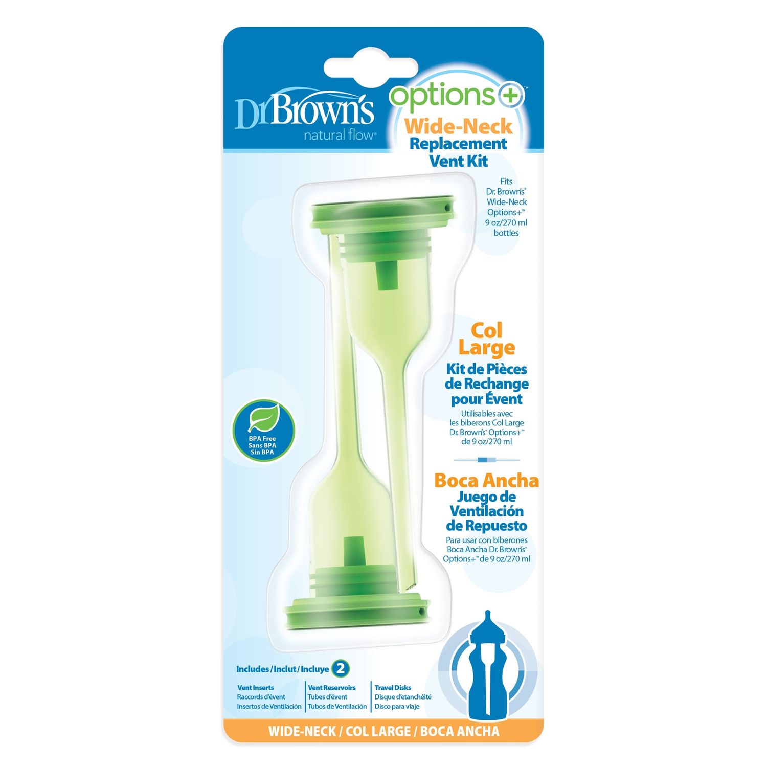 Dr. Brown Replacementkit Options+ brede fles 270ml