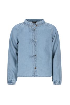Like Flo Chei Flo girls chambrey blouse with lt denim F508-5101