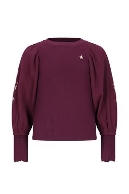 Like Flo Eloise Flo girls top with rib body a Cherry F508-5402